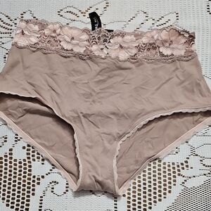 NWT Adore Me Elegant Lace Trim High-Waist Panties - Blush
